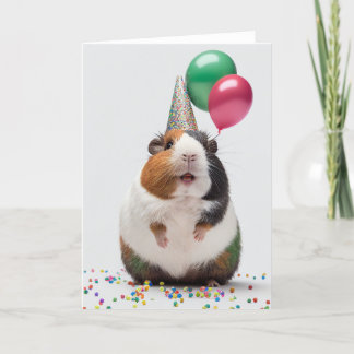 Guinea gris med Party Hat Foleting Card Tack Kort
