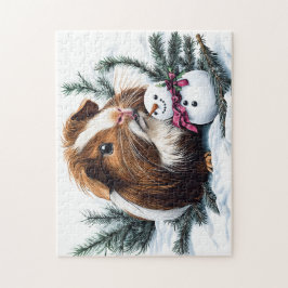 Guinea Gris med Snögubbe Pussel