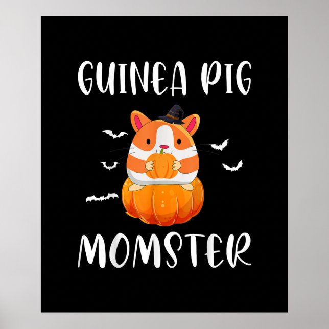 Guinea Gris Momster Pumpkin Monster Funny Hallowee Poster (Framsidan)