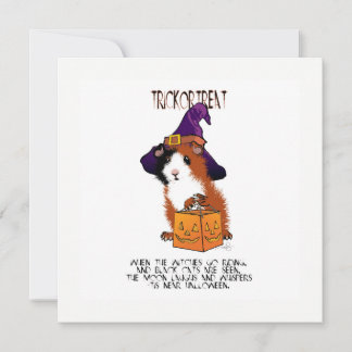 Guinea Gris 'n Pumpkin Halloween Card Kort