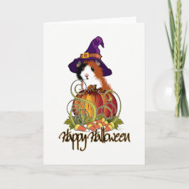 Guinea Gris 'n Pumpkin Halloween Kort