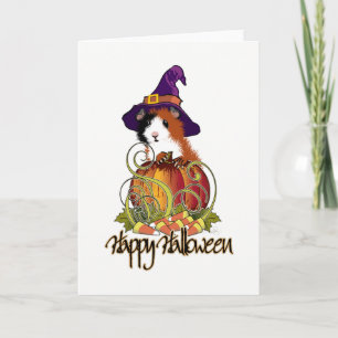Guinea Gris 'n Pumpkin Halloween Kort