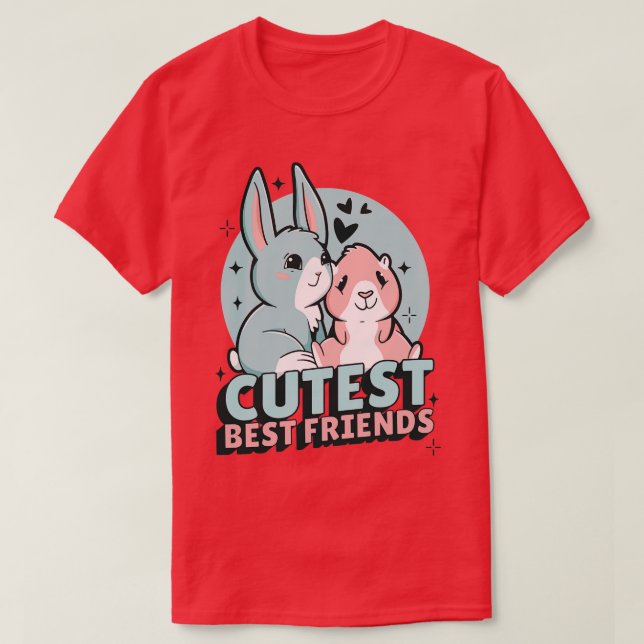 Guinea Gris och Bunny Cute T Shirt (Design framsida)