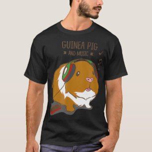 Guinea Gris och Music Funny Rodent T Shirt