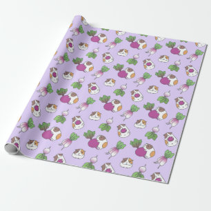Guinea-Gris och Radish i Lavender Mönster Presentpapper