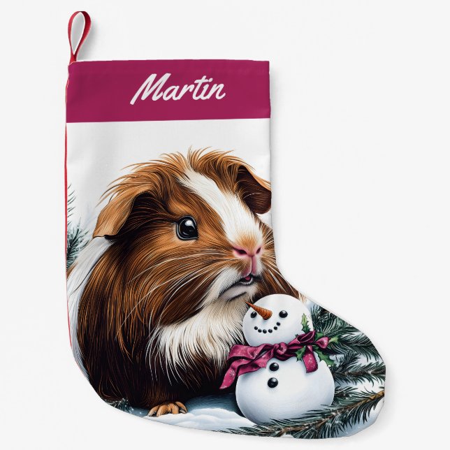 Guinea Gris och Snögubbe Liten Julstrumpa (Framsidan)