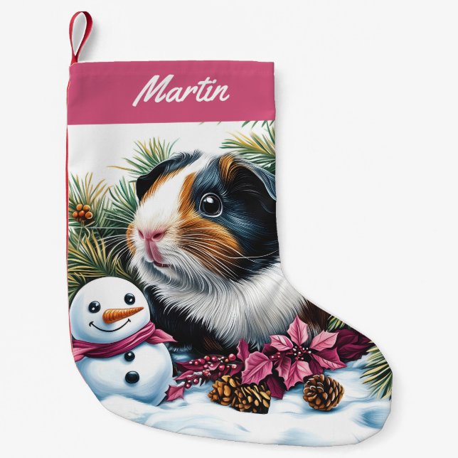 Guinea Gris och Snögubbe Liten Julstrumpa (Framsidan)