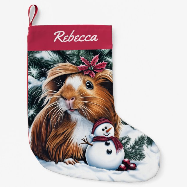 Guinea Gris och Snögubbe Liten Julstrumpa (Framsidan)