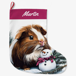 Guinea Gris och Snögubbe Stor Julstrumpa