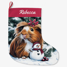 Guinea Gris och Snögubbe Stor Julstrumpa