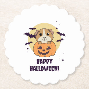 Guinea Gris Pumpkin Sweet Animals Happy halloween Underlägg Papper