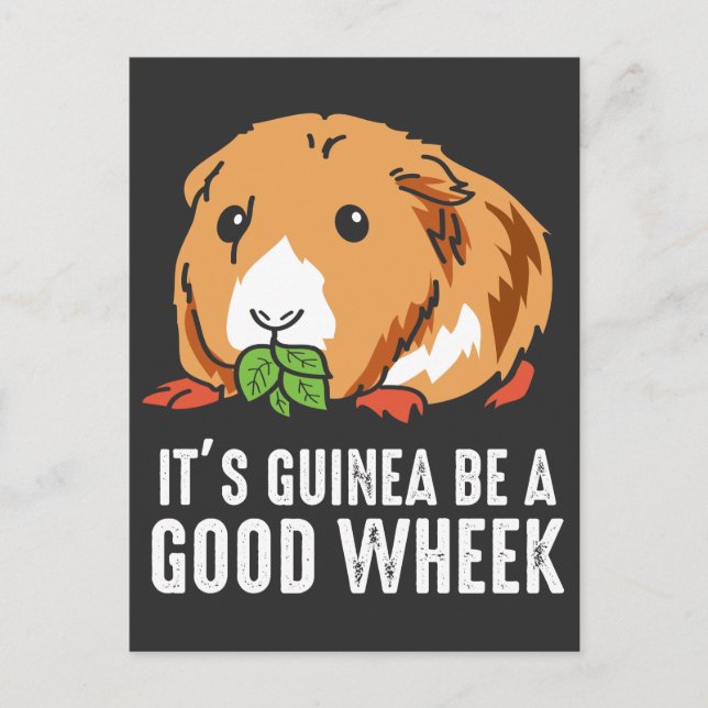 "Guinea Gris Pun Funny Pet Rodent Cavy" Vykort (Framsida)
