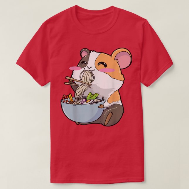Guinea Gris Ramen Noodles Kawaii T Shirt (Design framsida)