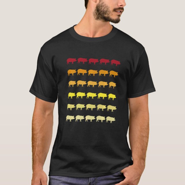 Guinea Gris Retro Animal Mönster T Shirt (Framsida)