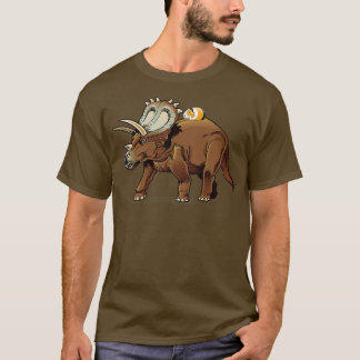 Guinea Gris Riding Triceratops Dinosaur Funny Grap T Shirt