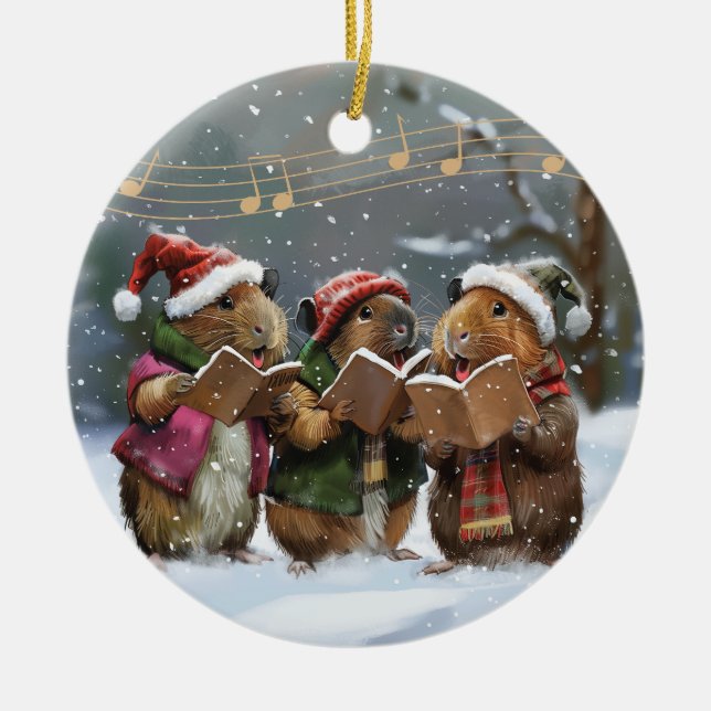 Guinea Gris Sång Singers jul Julgransprydnad Keramik (Framsidan)