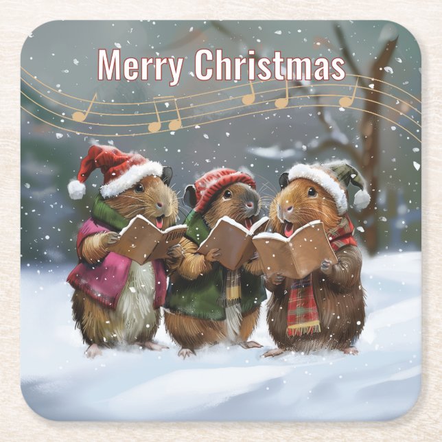 Guinea Gris Sång Singers Underlägg Papper Kvadrat (Framsidan)