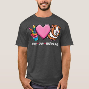 Guinea-Gris Shirt, Peace Kärlek Guinea Grisar Tee, T Shirt