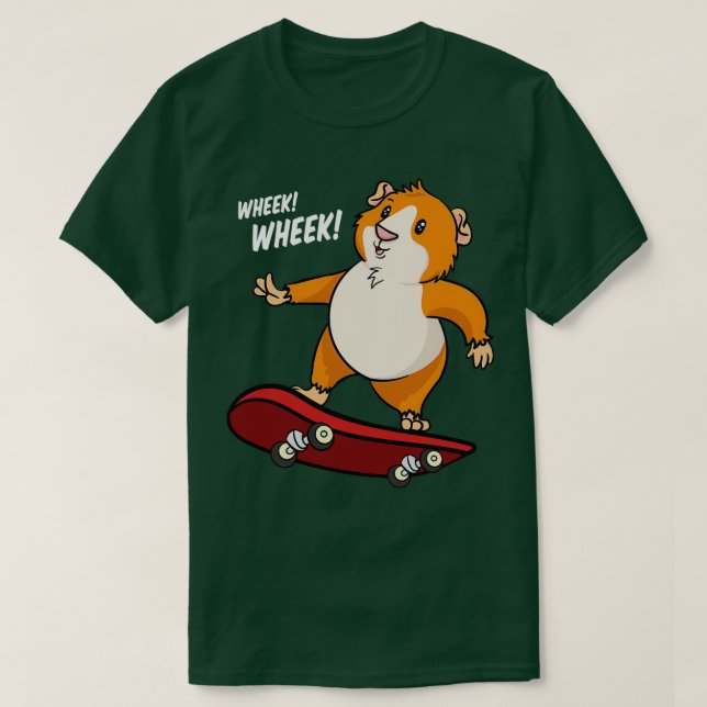 Guinea Gris Skateboarder (2) T Shirt (Design framsida)