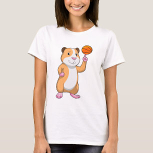 Guinea gris som basketspelare med Basketball.pn. T Shirt