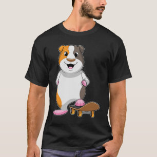 Guinea gris som Skater med Skateboard T Shirt