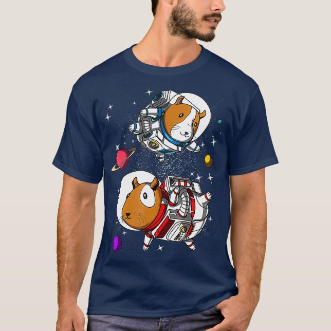 Guinea Gris Space Astronaut Funny Science fiction T Shirt (Framsida)