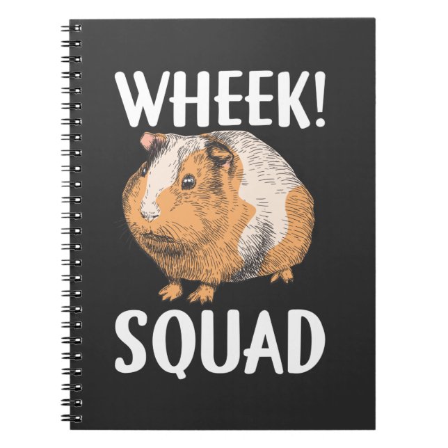 Guinea Gris Squad Funny Wheek Animal Anteckningsbok (Framsidan)
