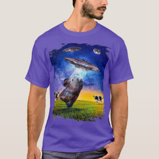 Guinea Gris Ufo Abduction Cute Farm T Shirt