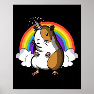 Guinea Gris Unicorn Poster