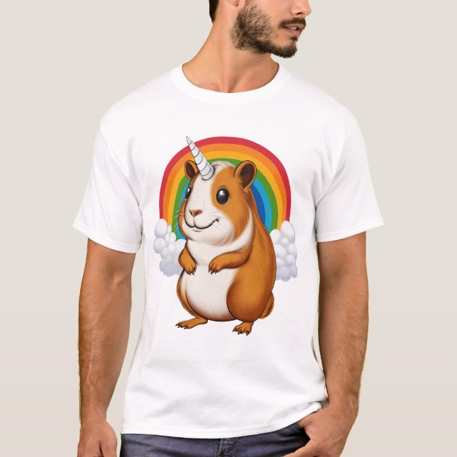 Guinea Gris Unicorn T Shirt (Framsida)