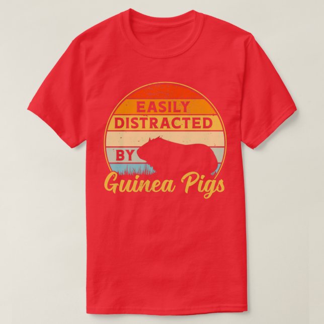 Guinea Gris uppvisade lätt Retro Sunset Pet Rode T Shirt (Design framsida)