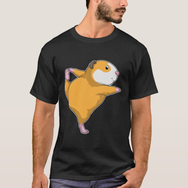 Guinea gris vid Yoga Stretching-övningen T Shirt (Framsida)