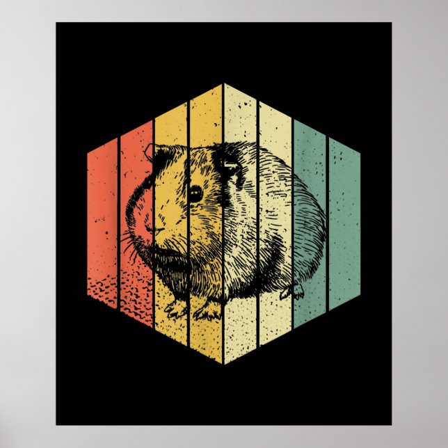 Guinea Gris | Vintage Guinea-Gris djur Poster (Framsidan)