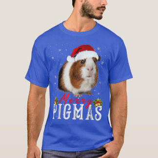 Guinea Gris Wearing Santa Hat Snowflake Dekoration T Shirt