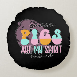 Guinea Grisar är mitt andliga djur Rund Kudde
