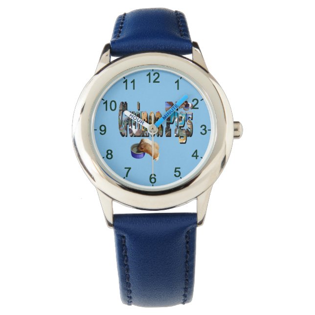 Guinea Grisar är Ord, Kids Leather Wristwatch Armbandsur (Framsida)