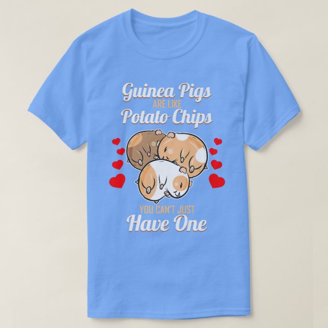 Guinea Grisar är som Potato Chip - Funny Guinea P T Shirt (Design framsida)