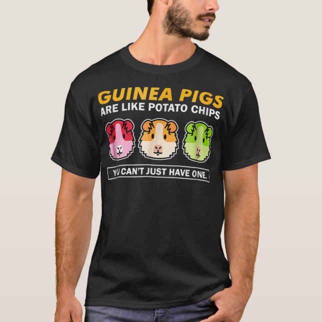 Guinea Grisar är som Potato Chip Funny Tee_1 T Shirt (Framsida)