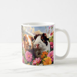Guinea Grisar Bland Wildblommor Kaffemugg