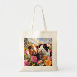 Guinea Grisar Bland Wildblommor Tygkasse