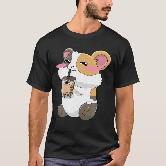 Guinea Grisar Boba Bubble Tea Anime Kawaii Cute Gi T Shirt (Framsida)