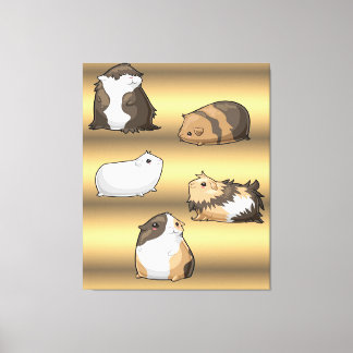 Guinea Grisar | gåvor från Cute Guinea Grisar Guld Canvastryck