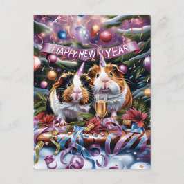 Guinea Grisar Gott nytt år Helg Vykort