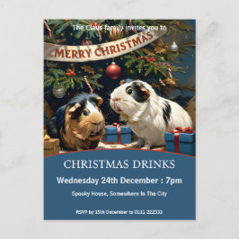 Guinea Grisar och Julgran Inbjudan Vykort