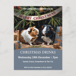 Guinea Grisar och Julgran Inbjudan Vykort