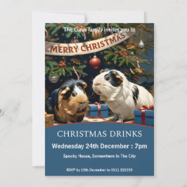 Guinea Grisar och Julgran Inbjudningar