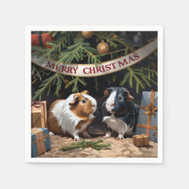 Guinea Grisar och Julgran Pappersservett