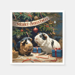 Guinea Grisar och Julgran Pappersservett