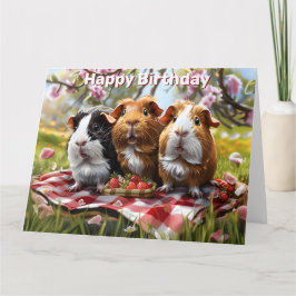 Guinea Grisar Picnic Birthday Kort