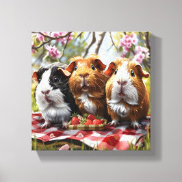 Guinea Grisar Picnic Canvastryck